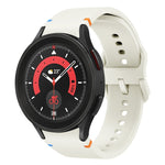 Flat Sewing Design Silicone Watch Band, For Sansung Galaxy Watch5 Pro 45mm, Fou Samsung Galaxy Watch 4 40 / 44mm, For Samsung Galaxy Watch 4 Classic 42 / 46mm