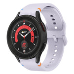 Flat Sewing Design Silicone Watch Band, For Sansung Galaxy Watch5 Pro 45mm, Fou Samsung Galaxy Watch 4 40 / 44mm, For Samsung Galaxy Watch 4 Classic 42 / 46mm