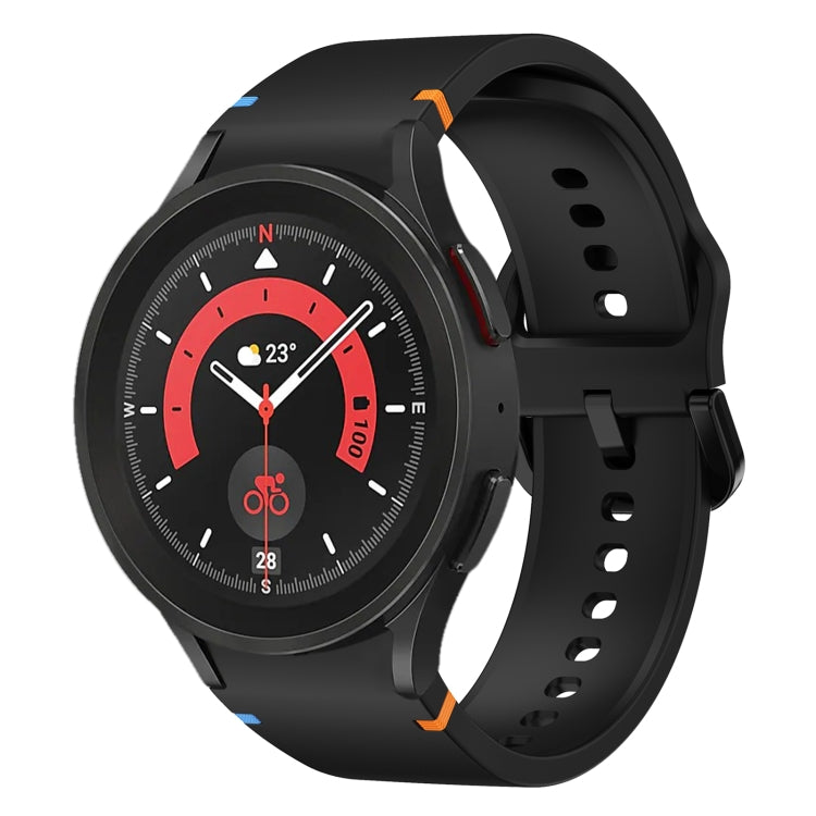 Flat Sewing Design Silicone Watch Band, For Sansung Galaxy Watch5 Pro 45mm, Fou Samsung Galaxy Watch 4 40 / 44mm, For Samsung Galaxy Watch 4 Classic 42 / 46mm