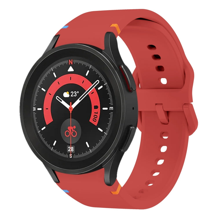 Flat Sewing Design Silicone Watch Band, For Sansung Galaxy Watch5 Pro 45mm, Fou Samsung Galaxy Watch 4 40 / 44mm, For Samsung Galaxy Watch 4 Classic 42 / 46mm