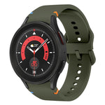 Flat Sewing Design Silicone Watch Band, For Sansung Galaxy Watch5 Pro 45mm, Fou Samsung Galaxy Watch 4 40 / 44mm, For Samsung Galaxy Watch 4 Classic 42 / 46mm