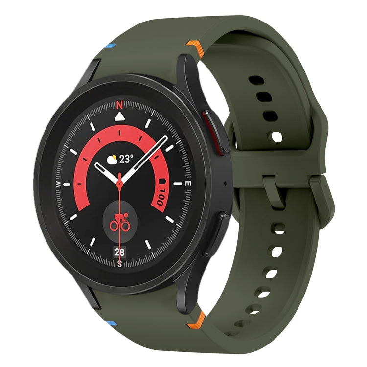 Flat Sewing Design Silicone Watch Band, For Sansung Galaxy Watch5 Pro 45mm, Fou Samsung Galaxy Watch 4 40 / 44mm, For Samsung Galaxy Watch 4 Classic 42 / 46mm