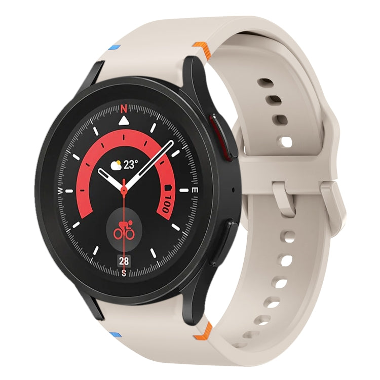 Flat Sewing Design Silicone Watch Band, For Sansung Galaxy Watch5 Pro 45mm, Fou Samsung Galaxy Watch 4 40 / 44mm, For Samsung Galaxy Watch 4 Classic 42 / 46mm