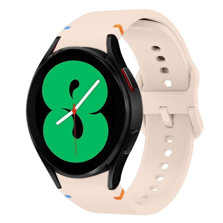 Flat Sewing Design Silicone Watch Band, For Sansung Galaxy Watch5 Pro 45mm, Fou Samsung Galaxy Watch 4 40 / 44mm, For Samsung Galaxy Watch 4 Classic 42 / 46mm