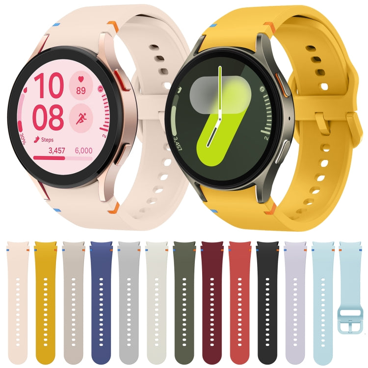 Flat Sewing Design Silicone Watch Band, For Sansung Galaxy Watch5 Pro 45mm, Fou Samsung Galaxy Watch 4 40 / 44mm, For Samsung Galaxy Watch 4 Classic 42 / 46mm