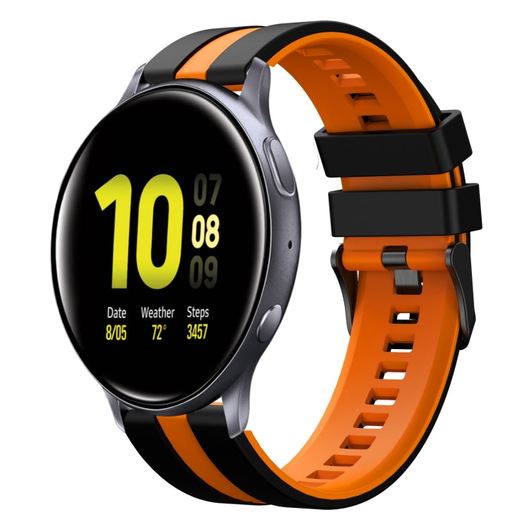 20mm Two Color Sports Silicone Watch Band, For Samsung  Galaxy Watch 4 Classic 42mm, For Samsung Galaxy Watch Active 2 44mm, For Samsung Galaxy Watch Active 2 40mm