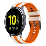 20mm Two Color Sports Silicone Watch Band, For Samsung  Galaxy Watch 4 Classic 42mm, For Samsung Galaxy Watch Active 2 44mm, For Samsung Galaxy Watch Active 2 40mm