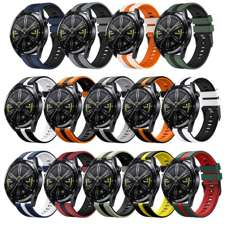 20mm Two Color Sports Silicone Watch Band, For Samsung  Galaxy Watch 4 Classic 42mm, For Samsung Galaxy Watch Active 2 44mm, For Samsung Galaxy Watch Active 2 40mm