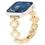 Four Leaf Clover Quick-Release Metal Chain Watch Band, For Apple Watch SE 2023 44mm, For Apple Watch SE 2023 40mm, For Apple Watch Ultra 2 49mm, For Apple Watch Series 9 45mm, For Apple Watch Series 9 41mm, For Apple Watch Ultra 49mm                   ...