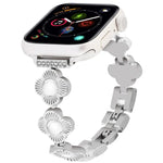Four Leaf Clover Quick-Release Metal Chain Watch Band, For Apple Watch SE 2022 44mm, For Apple Watch Series 7 41mm, For Apple Watch Series 7 45mm, For Apple Watch Series 6 40mm, For Apple Watch Series 6 44mm, For Apple Watch Series 5 44mm              ...