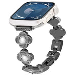 Four Leaf Clover Quick-Release Metal Chain Watch Band, For Apple Watch SE 2023 44mm, For Apple Watch SE 2023 40mm, For Apple Watch Ultra 2 49mm, For Apple Watch Series 9 45mm, For Apple Watch Series 9 41mm, For Apple Watch Ultra 49mm                   ...