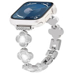Four Leaf Clover Quick-Release Metal Chain Watch Band, For Apple Watch SE 2023 44mm, For Apple Watch SE 2023 40mm, For Apple Watch Ultra 2 49mm, For Apple Watch Series 9 45mm, For Apple Watch Series 9 41mm, For Apple Watch Ultra 49mm                   ...
