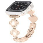 Four Leaf Clover Quick-Release Metal Chain Watch Band, For Apple Watch SE 2023 44mm, For Apple Watch SE 2023 40mm, For Apple Watch Ultra 2 49mm, For Apple Watch Series 9 45mm, For Apple Watch Series 9 41mm, For Apple Watch Ultra 49mm                   ...