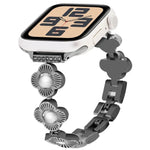 Four Leaf Clover Quick-Release Metal Chain Watch Band, For Apple Watch SE 2023 44mm, For Apple Watch SE 2023 40mm, For Apple Watch Ultra 2 49mm, For Apple Watch Series 9 45mm, For Apple Watch Series 9 41mm, For Apple Watch Ultra 49mm                   ...