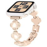 Four Leaf Clover Quick-Release Metal Chain Watch Band, For Apple Watch SE 2023 44mm, For Apple Watch SE 2023 40mm, For Apple Watch Ultra 2 49mm, For Apple Watch Series 9 45mm, For Apple Watch Series 9 41mm, For Apple Watch Ultra 49mm                   ...