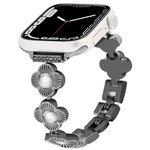 Four Leaf Clover Quick-Release Metal Chain Watch Band, For Apple Watch SE 2022 44mm, For Apple Watch Series 7 41mm, For Apple Watch Series 7 45mm, For Apple Watch Series 6 40mm, For Apple Watch Series 6 44mm, For Apple Watch Series 5 44mm              ...