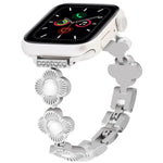 Four Leaf Clover Quick-Release Metal Chain Watch Band, For Apple Watch SE 2022 44mm, For Apple Watch Series 7 41mm, For Apple Watch Series 7 45mm, For Apple Watch Series 6 40mm, For Apple Watch Series 6 44mm, For Apple Watch Series 5 44mm              ...