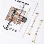 Four Leaf Clover Quick-Release Metal Chain Watch Band, For Apple Watch SE 2023 44mm, For Apple Watch SE 2023 40mm, For Apple Watch Ultra 2 49mm, For Apple Watch Series 9 45mm, For Apple Watch Series 9 41mm, For Apple Watch Ultra 49mm                   ...