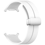 For Samsung Galaxy Watch Ultra 47mm / Ultra 2025 Groove Magnetic Folding Silver Buckle Silicone Watch Band