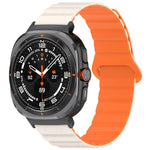 For Samsung Galaxy Watch Ultra 47mm Spot Pattern Two Color Magnetic Silicone Watch Band
