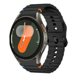 Wave Pattern Stitched Silicone Watch Band, For Samsung Galaxy Watch 7 40 / 44mm, For Samsung Galaxy Watch 6 Classic, For Samsung Galaxy Watch 6 40 / 44mm, For Samsung Galaxy Watch 5 40 / 44mm