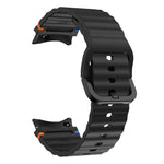 Wave Pattern Stitched Silicone Watch Band, For Samsung Galaxy Watch 7 40 / 44mm, For Samsung Galaxy Watch 6 Classic, For Samsung Galaxy Watch 6 40 / 44mm, For Samsung Galaxy Watch 5 40 / 44mm