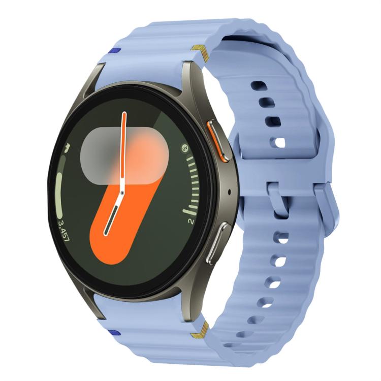 Wave Pattern Stitched Silicone Watch Band, For Samsung Galaxy Watch 7 40 / 44mm, For Samsung Galaxy Watch 6 Classic, For Samsung Galaxy Watch 6 40 / 44mm, For Samsung Galaxy Watch 5 40 / 44mm