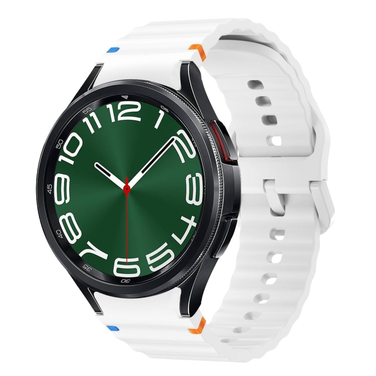 Wave Pattern Stitched Silicone Watch Band, For Samsung Galaxy Watch 7 40 / 44mm, For Samsung Galaxy Watch 6 Classic, For Samsung Galaxy Watch 6 40 / 44mm, For Samsung Galaxy Watch 5 40 / 44mm