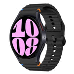 Wave Pattern Stitched Silicone Watch Band, For Samsung Galaxy Watch 7 40 / 44mm, For Samsung Galaxy Watch 6 Classic, For Samsung Galaxy Watch 6 40 / 44mm, For Samsung Galaxy Watch 5 40 / 44mm