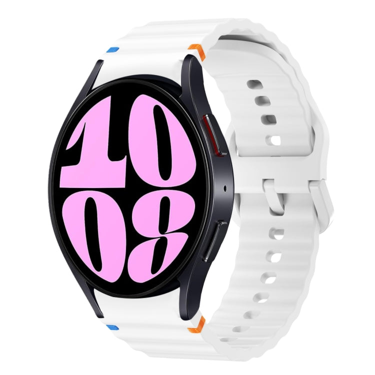 Wave Pattern Stitched Silicone Watch Band, For Samsung Galaxy Watch 7 40 / 44mm, For Samsung Galaxy Watch 6 Classic, For Samsung Galaxy Watch 6 40 / 44mm, For Samsung Galaxy Watch 5 40 / 44mm