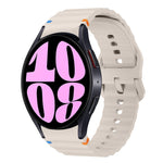 Wave Pattern Stitched Silicone Watch Band, For Samsung Galaxy Watch 7 40 / 44mm, For Samsung Galaxy Watch 6 Classic, For Samsung Galaxy Watch 6 40 / 44mm, For Samsung Galaxy Watch 5 40 / 44mm