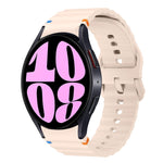 Wave Pattern Stitched Silicone Watch Band, For Samsung Galaxy Watch 7 40 / 44mm, For Samsung Galaxy Watch 6 Classic, For Samsung Galaxy Watch 6 40 / 44mm, For Samsung Galaxy Watch 5 40 / 44mm