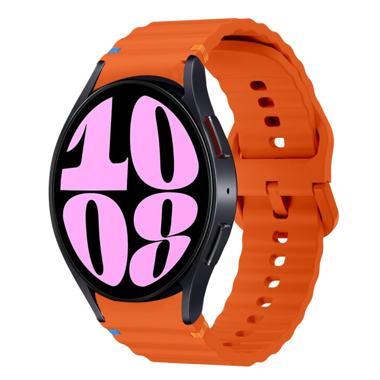 Wave Pattern Stitched Silicone Watch Band, For Samsung Galaxy Watch 7 40 / 44mm, For Samsung Galaxy Watch 6 Classic, For Samsung Galaxy Watch 6 40 / 44mm, For Samsung Galaxy Watch 5 40 / 44mm