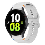 Wave Pattern Stitched Silicone Watch Band, For Samsung Galaxy Watch 7 40 / 44mm, For Samsung Galaxy Watch 6 Classic, For Samsung Galaxy Watch 6 40 / 44mm, For Samsung Galaxy Watch 5 40 / 44mm