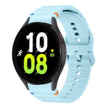 Wave Pattern Stitched Silicone Watch Band, For Samsung Galaxy Watch 7 40 / 44mm, For Samsung Galaxy Watch 6 Classic, For Samsung Galaxy Watch 6 40 / 44mm, For Samsung Galaxy Watch 5 40 / 44mm