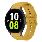 Wave Pattern Stitched Silicone Watch Band, For Samsung Galaxy Watch 7 40 / 44mm, For Samsung Galaxy Watch 6 Classic, For Samsung Galaxy Watch 6 40 / 44mm, For Samsung Galaxy Watch 5 40 / 44mm