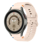 Wave Pattern Stitched Silicone Watch Band, For Samsung Galaxy Watch 5 Pro, For Samsung Galaxy Watch 4 40 / 44mm, For Samsung Galaxy Watch 4 Classic 42 / 46mm, For Samsung Galaxy Watch3 41mm