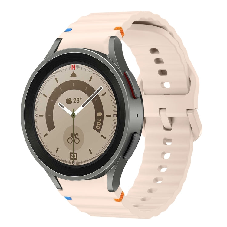 Wave Pattern Stitched Silicone Watch Band, For Samsung Galaxy Watch 5 Pro, For Samsung Galaxy Watch 4 40 / 44mm, For Samsung Galaxy Watch 4 Classic 42 / 46mm, For Samsung Galaxy Watch3 41mm