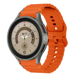 Wave Pattern Stitched Silicone Watch Band, For Samsung Galaxy Watch 5 Pro, For Samsung Galaxy Watch 4 40 / 44mm, For Samsung Galaxy Watch 4 Classic 42 / 46mm, For Samsung Galaxy Watch3 41mm