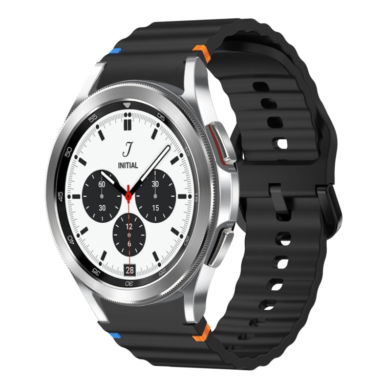 Wave Pattern Stitched Silicone Watch Band, For Samsung Galaxy Watch 5 Pro, For Samsung Galaxy Watch 4 40 / 44mm, For Samsung Galaxy Watch 4 Classic 42 / 46mm, For Samsung Galaxy Watch3 41mm