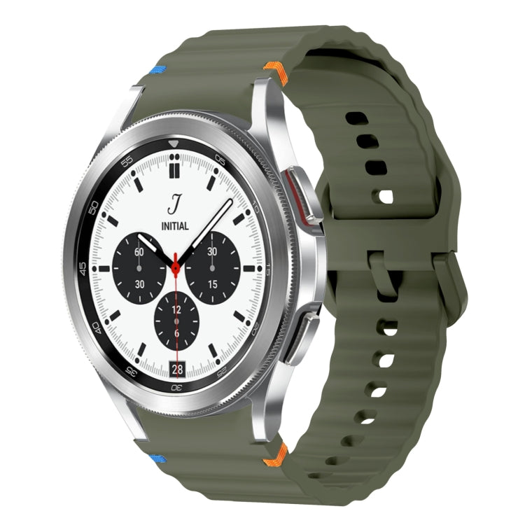 Wave Pattern Stitched Silicone Watch Band, For Samsung Galaxy Watch 5 Pro, For Samsung Galaxy Watch 4 40 / 44mm, For Samsung Galaxy Watch 4 Classic 42 / 46mm, For Samsung Galaxy Watch3 41mm