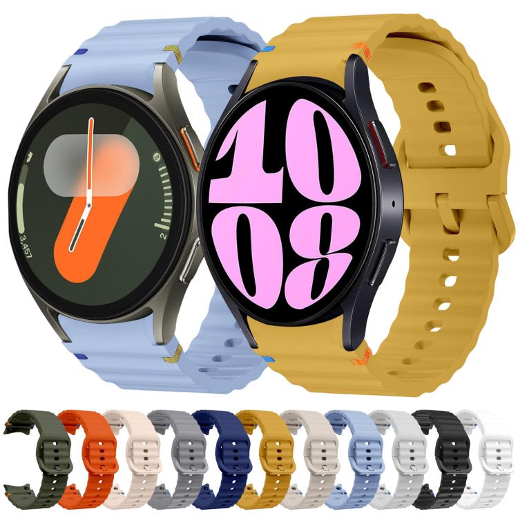Wave Pattern Stitched Silicone Watch Band, For Samsung Galaxy Watch 5 Pro, For Samsung Galaxy Watch 4 40 / 44mm, For Samsung Galaxy Watch 4 Classic 42 / 46mm, For Samsung Galaxy Watch3 41mm