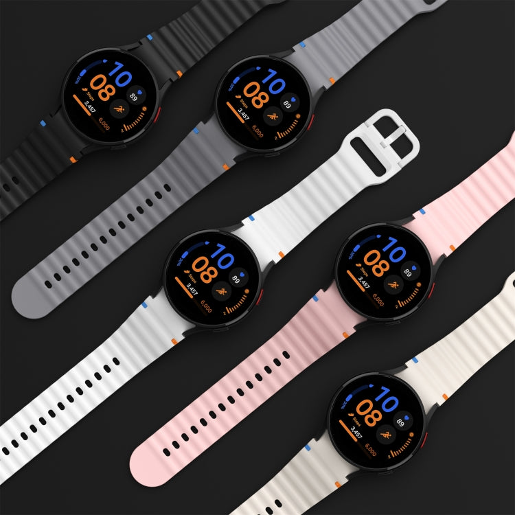 Wave Pattern Stitched Silicone Watch Band, For Samsung Galaxy Watch 5 Pro, For Samsung Galaxy Watch 4 40 / 44mm, For Samsung Galaxy Watch 4 Classic 42 / 46mm, For Samsung Galaxy Watch3 41mm