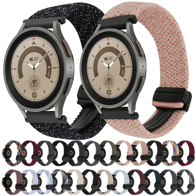 20mm Magnetic Buckle Braided Watch Strap, For Samsung Galaxy Watch 5 Pro, For Samsung Gear Sport