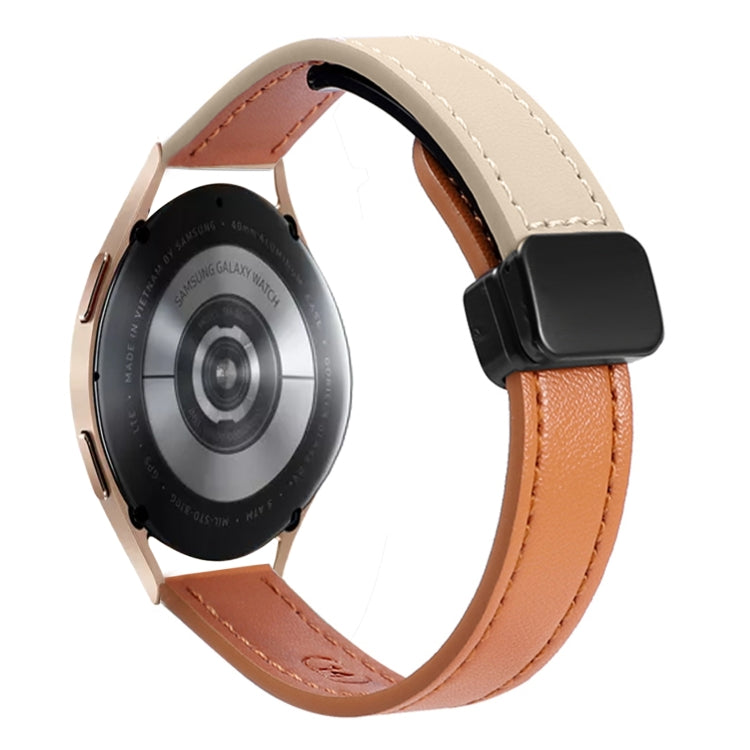 Slim Magnetic Buckle 20mm Microfiber Leather Watch Band, For Samsung Galaxy Watch 4  40 / 44mm, For Samsung Galaxy Watch 4 Classic 42 / 46mm