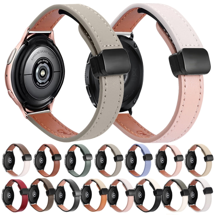 Slim Magnetic Buckle 20mm Microfiber Leather Watch Band, For Samsung Galaxy Watch 4  40 / 44mm, For Samsung Galaxy Watch 4 Classic 42 / 46mm