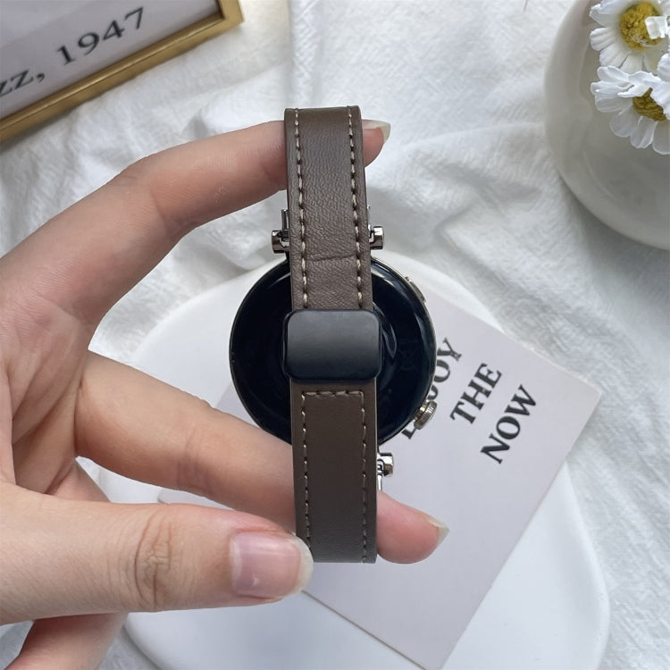 Slim Magnetic Buckle 20mm Microfiber Leather Watch Band, For Samsung Galaxy Watch 4  40 / 44mm, For Samsung Galaxy Watch 4 Classic 42 / 46mm