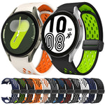 Two Color Magnetic Folding Black Buckle Silicone Watch Band, For Samsung Galaxy Watch 7 40 / 44mm, For Samsung Galaxy Watch 5 40 / 44mm, For Samsung Galaxy Watch 4 40 / 44mm, For Samsung Galaxy Watch 4 Classic 42 / 46mm