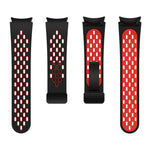 Two Color Magnetic Folding Black Buckle Silicone Watch Band, For Samsung Galaxy Watch 7 40 / 44mm, For Samsung Galaxy Watch 5 40 / 44mm, For Samsung Galaxy Watch 4 40 / 44mm, For Samsung Galaxy Watch 4 Classic 42 / 46mm