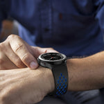 Two Color Magnetic Folding Black Buckle Silicone Watch Band, For Samsung Galaxy Watch 7 40 / 44mm, For Samsung Galaxy Watch 5 40 / 44mm, For Samsung Galaxy Watch 4 40 / 44mm, For Samsung Galaxy Watch 4 Classic 42 / 46mm